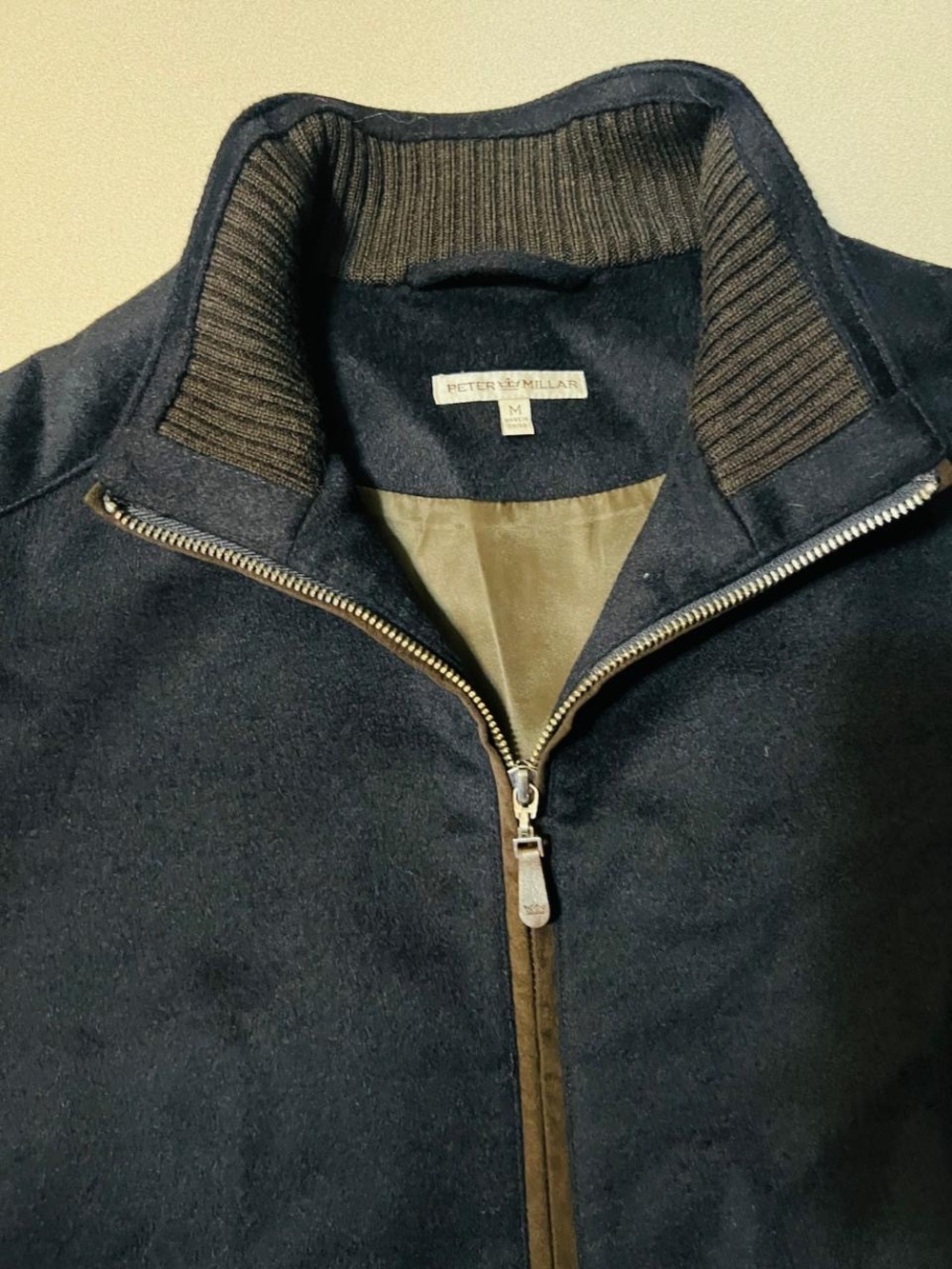 Peter Millar Navy Zip-Front Bomber Jacket - Picture 2 of 9